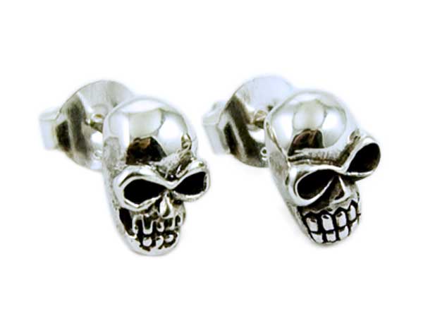 Earring Silver Stud Skull