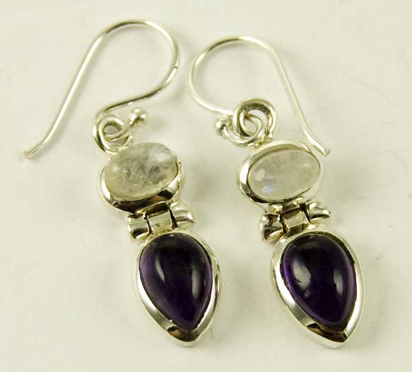 Silver Earring Oval Drop L3.3c