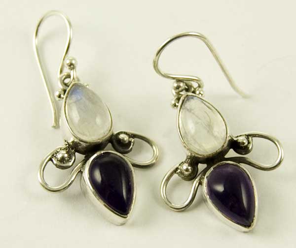 Silver Earring Double Tear