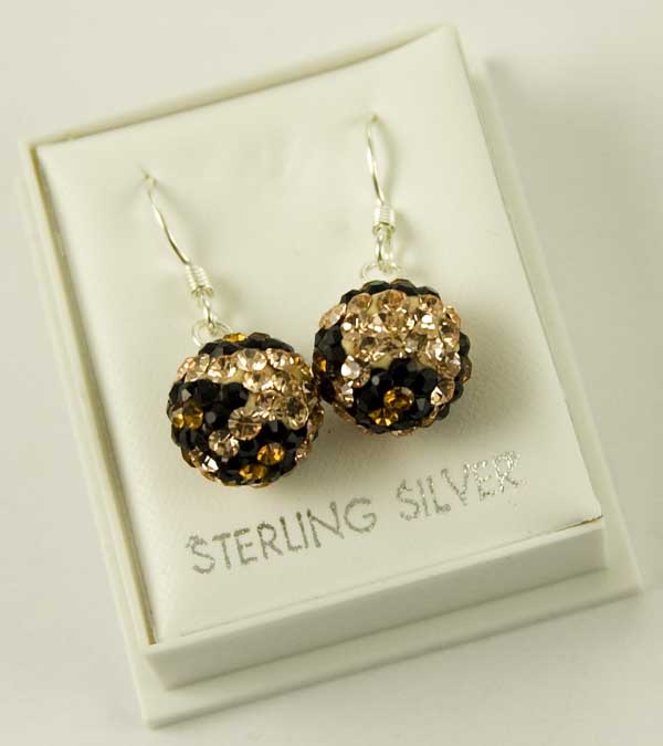 Silver Earring Drop Ball 10mm