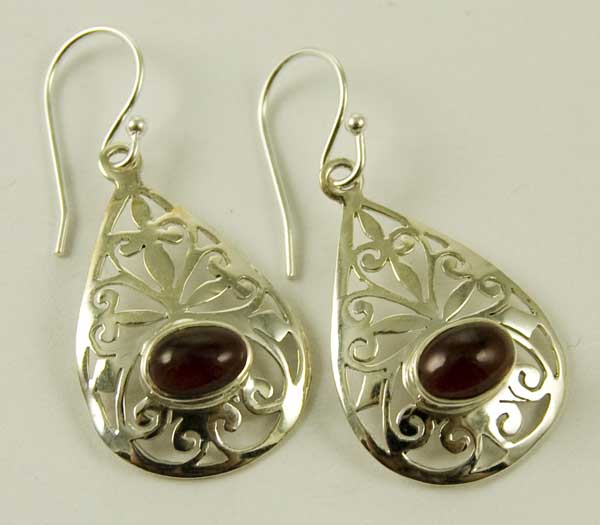 Silver Earring Tear Drop L3.5c