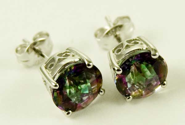 Silver Earring Mystic Topaz