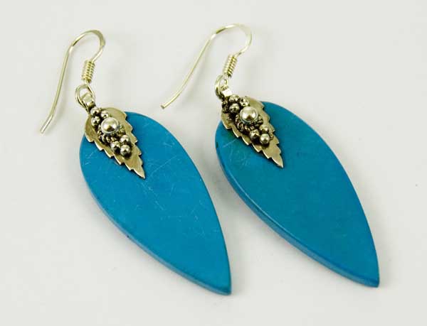 Earring Silver Turquoise Point